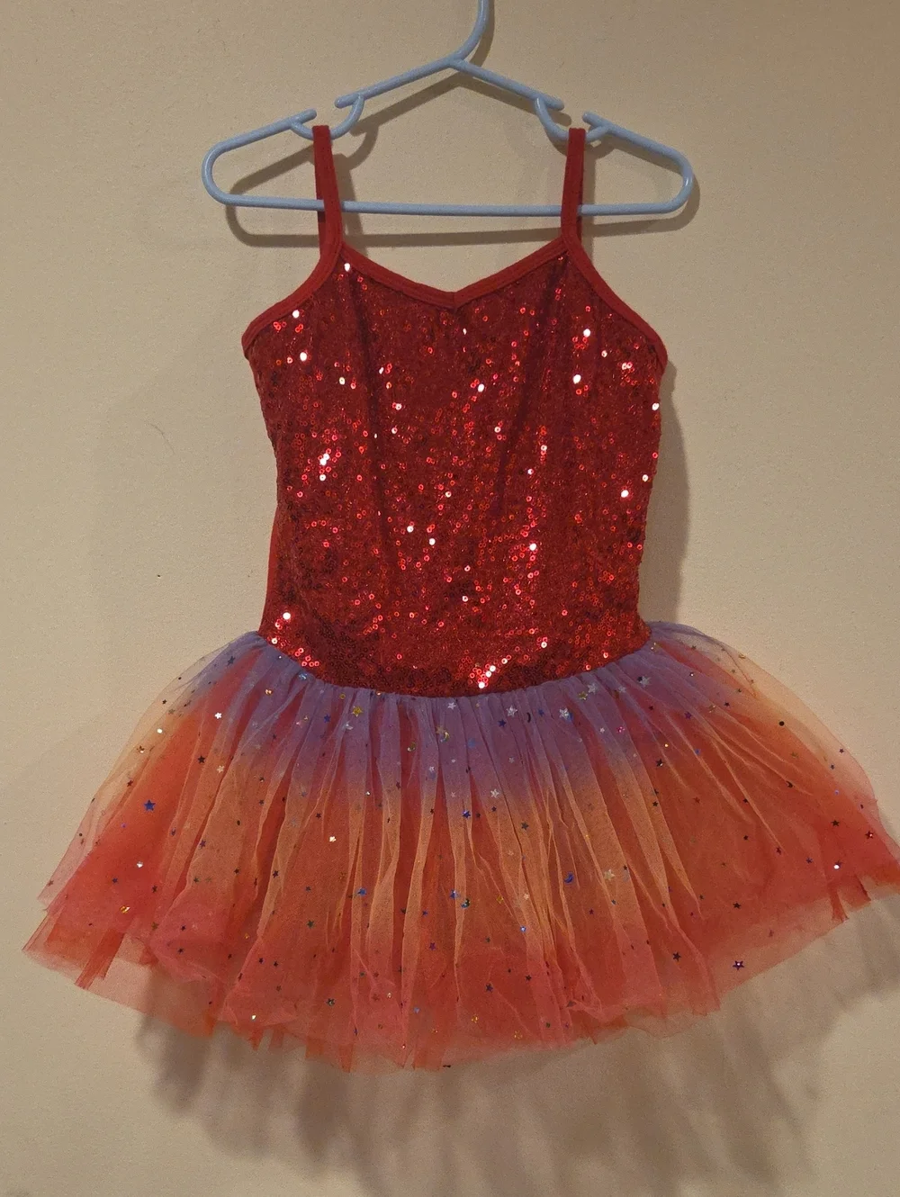 Red Sequin Tutu Dance Dress